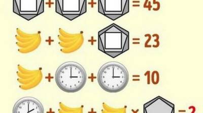 Разомни мозги и реши задачку про бананы, часы и многоугольники