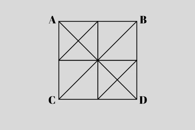 Короткий тест: Сколько треугольников в ABCD?